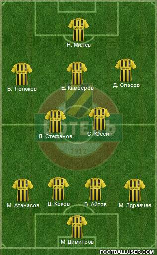 Botev (Plovdiv) 4-2-3-1 football formation
