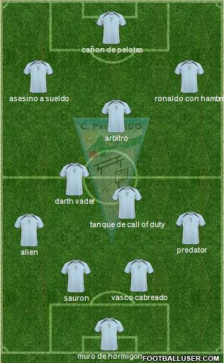 C.P. Ejido S.A.D. 4-2-3-1 football formation