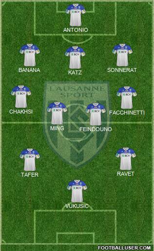 FC Lausanne-Sport 3-4-2-1 football formation