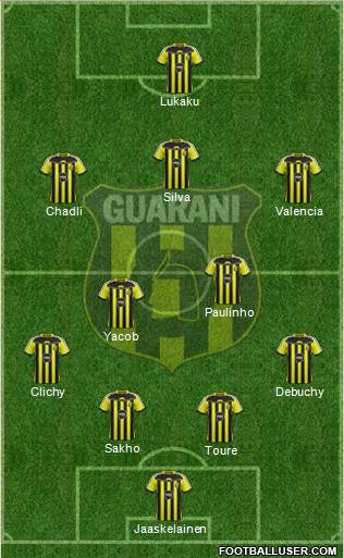 C Guaraní 4-2-3-1 football formation