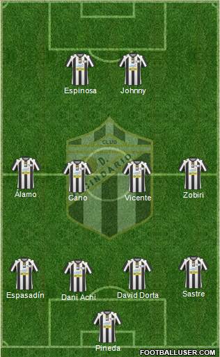 U.D. Vecindario 4-4-2 football formation