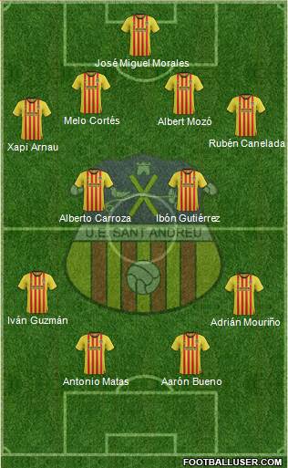 U.E. Sant Andreu 4-2-2-2 football formation