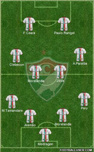 Salgueiro AC 4-3-1-2 football formation