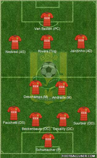 Guangdong Rizhiquan 4-2-3-1 football formation