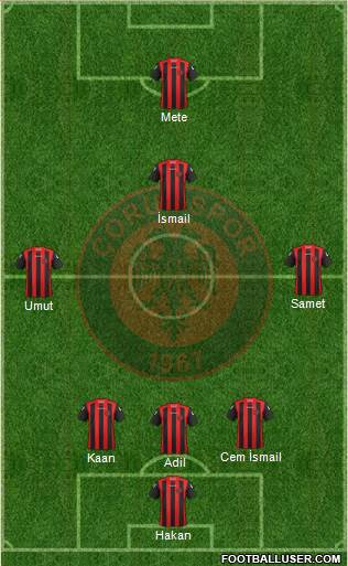Çorumspor 4-4-1-1 football formation