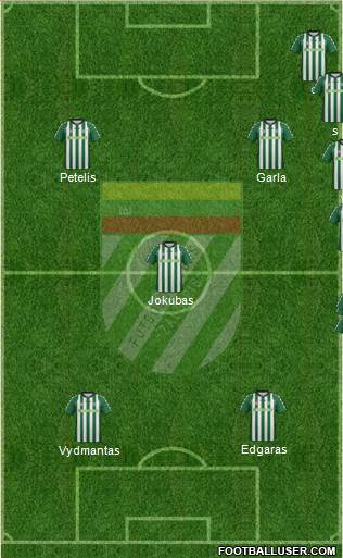 VFK Zalgiris Vilnius 3-4-1-2 football formation