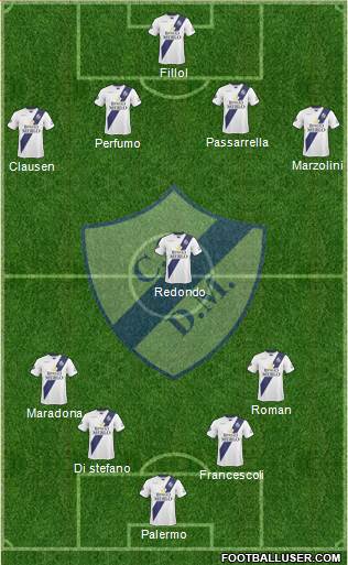 Deportivo Merlo 4-3-3 football formation