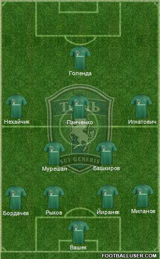 Tom Tomsk 4-2-3-1 football formation