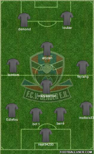 FCV Dender E.H. 5-3-2 football formation