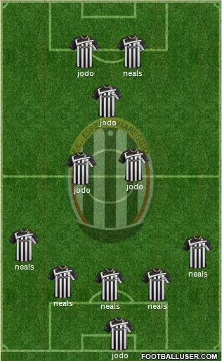 Esperia Viareggio 4-1-3-2 football formation