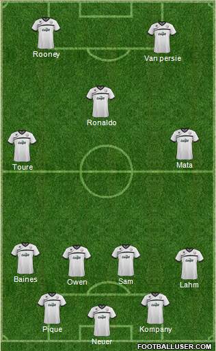 Hereford United 5-3-2 football formation