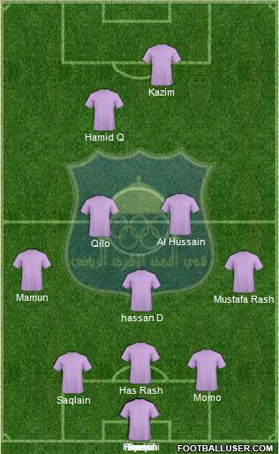 Najaf Sports Club 3-5-2 football formation