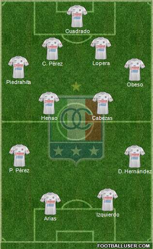 CD Once Caldas 4-2-2-2 football formation
