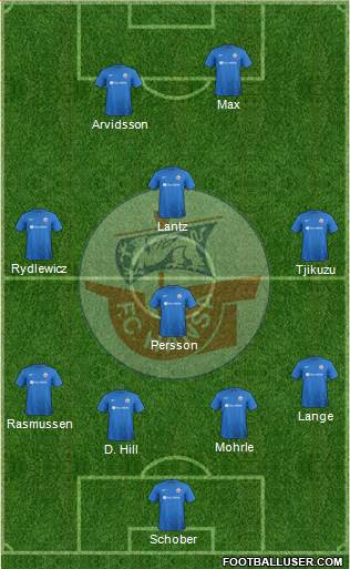 FC Hansa Rostock 4-1-3-2 football formation