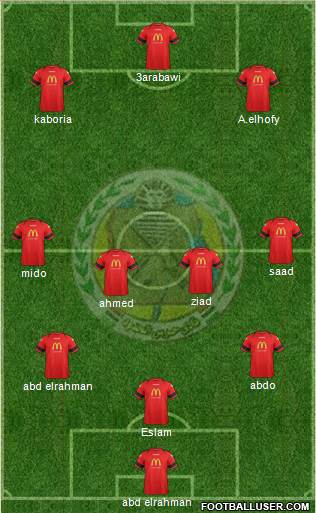 Haras El-Hodoud 3-4-3 football formation