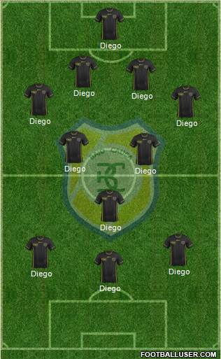 CD Itagüí Ditaires 4-2-1-3 football formation
