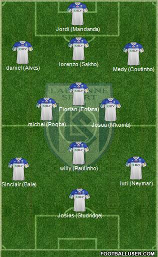 FC Lausanne-Sport 5-4-1 football formation