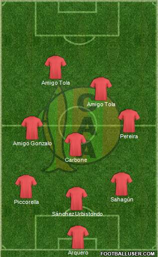 Aldosivi 4-1-3-2 football formation