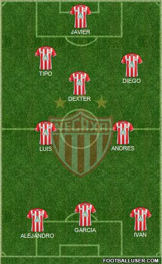Club Deportivo Necaxa 5-4-1 football formation