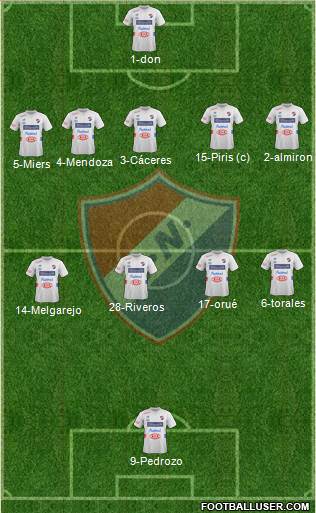 C Nacional FC 5-4-1 football formation