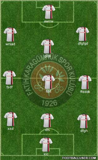 Fatih Karagümrük 3-5-1-1 football formation