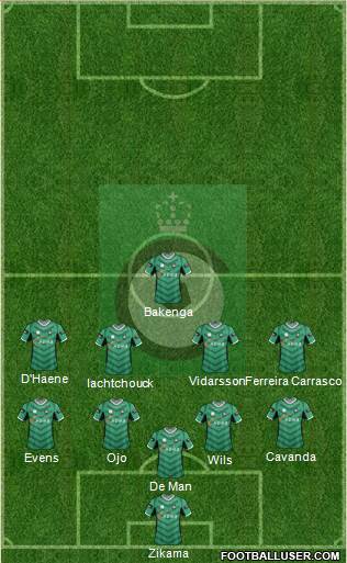 KSV Cercle Brugge 4-1-4-1 football formation