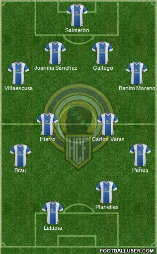 Hércules C.F., S.A.D. 4-3-1-2 football formation