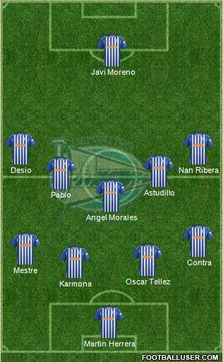 D. Alavés S.A.D. 4-1-3-2 football formation