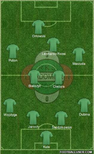 Radomiak Radom 4-4-1-1 football formation