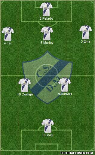 Deportivo Merlo 3-4-2-1 football formation