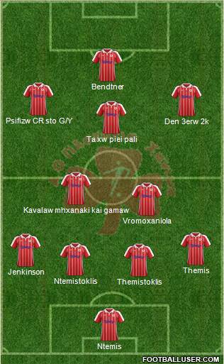AO Platanias 4-4-2 football formation