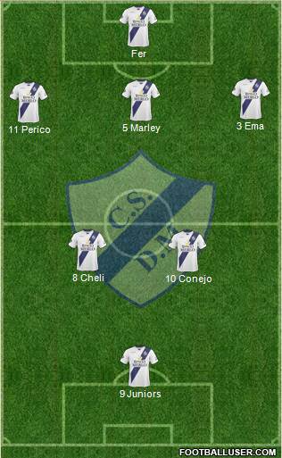 Deportivo Merlo 3-5-2 football formation
