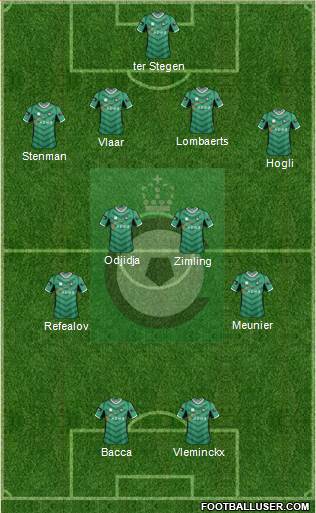 KSV Cercle Brugge 4-4-2 football formation