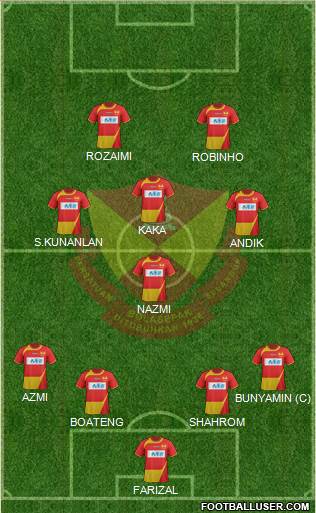 Selangor 4-1-3-2 football formation