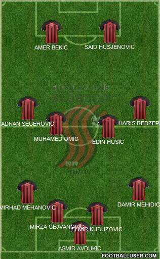 FK Sloboda Tuzla 4-4-2 football formation