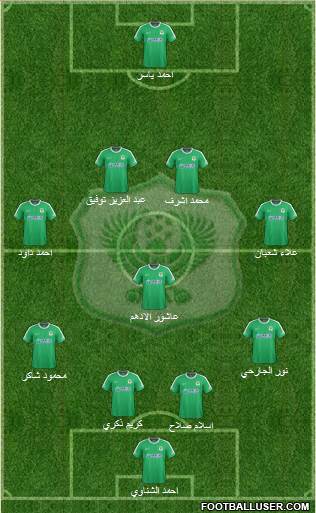 Masry Port Said 4-1-4-1 football formation