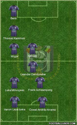 RSC Anderlecht 4-3-1-2 football formation
