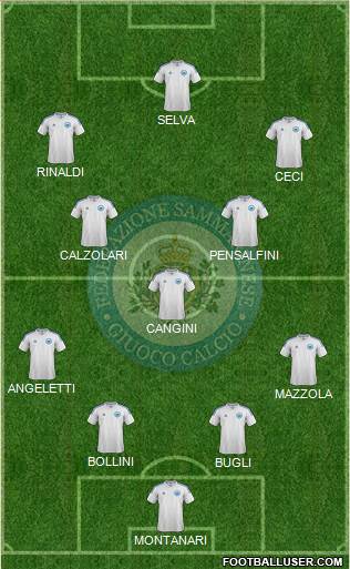 San Marino 4-5-1 football formation