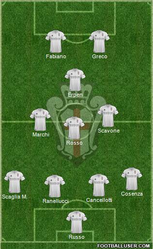 Pro Vercelli 4-1-4-1 football formation