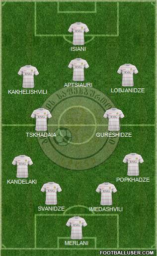 Sioni Bolnisi 4-5-1 football formation