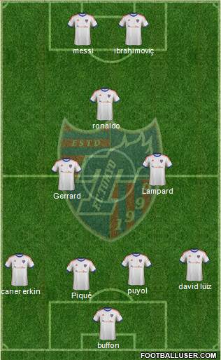 FC Tokyo 4-1-2-3 football formation