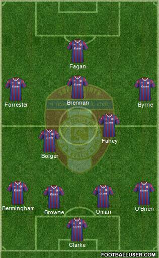 St. Patrick's Athletic 4-5-1 football formation