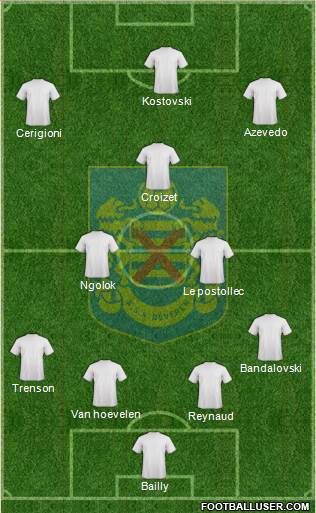 KSK Beveren 4-2-1-3 football formation