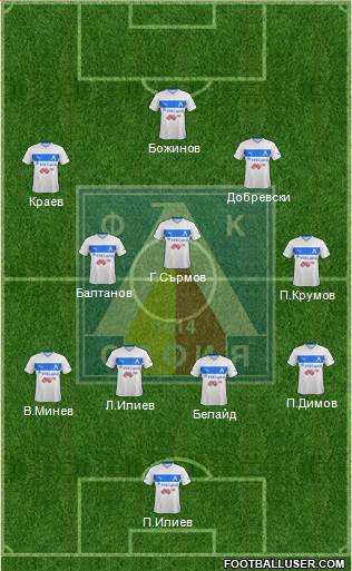 Levski (Sofia) 4-3-2-1 football formation