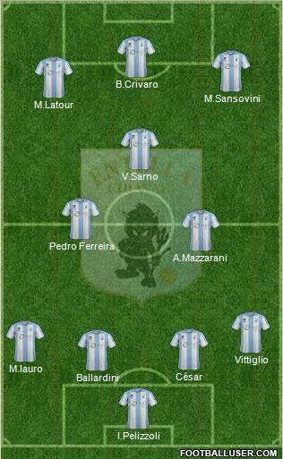 Virtus Entella 4-3-3 football formation