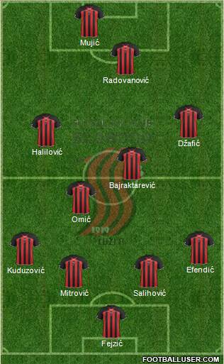 FK Sloboda Tuzla 4-4-1-1 football formation