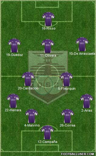Defensor Sporting Club 4-2-3-1 football formation