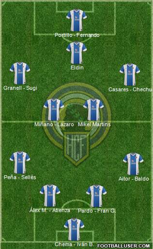 Hércules C.F., S.A.D. 4-4-1-1 football formation