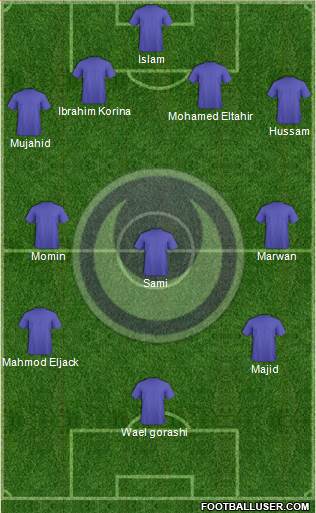 Al-Hilal Omdurman 4-3-2-1 football formation