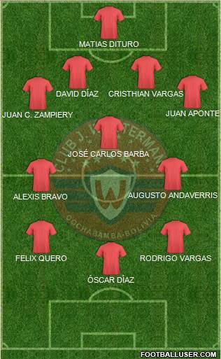 C Jorge Wilstermann 4-3-3 football formation